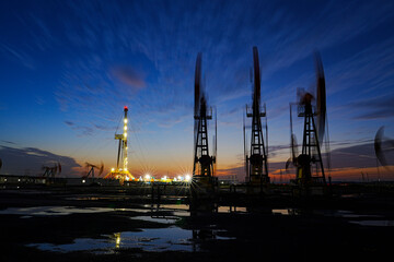 Naklejka premium Oil pump in the outdoor work