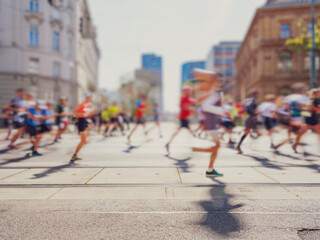 Fototapeta premium marathon runners in the city