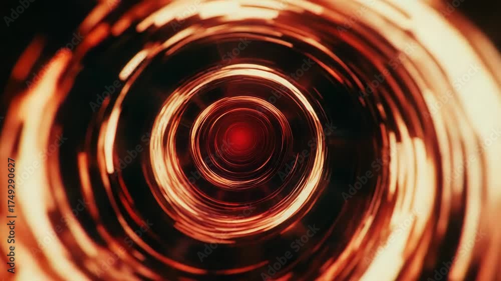 Poster abstract speed tunnel with red glowing light vortex