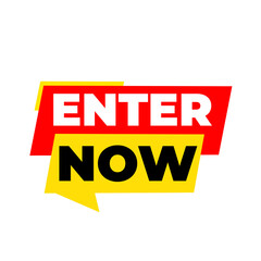 ENTER Now png, red colour label, website access tag, digital login concept, clean transparent design
