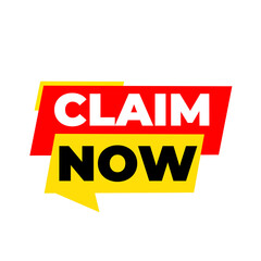 CLAIM Now png, red colour tag, offer redeem concept, sale marketing label, transparent minimal icon