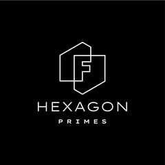 letter f mark hexagon hexagonal outline line logo vector icon illustration