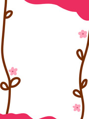 Floral frame empty space center for text, background or design