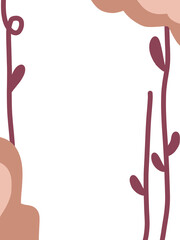 Floral frame empty space center for background or design