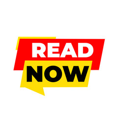 READ Now png, red colour sign, education and learning mark, minimal flat style, modern concept