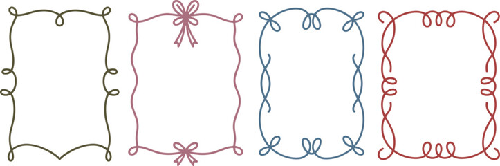 Collection of elegant decorative ornate vintage flourish borders for design projects