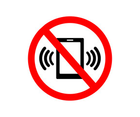 No phone call icon. Warning sign. No smartphone allowed icon vector design and illustration.
