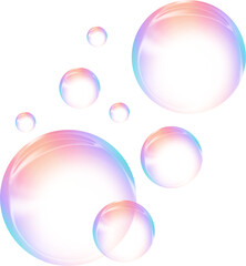 Realistic transparent soap bubbles with rainbow reflection. Isolated set composition. Bubble PNG. Set of realistic soap bubbles. Bubbles are located on a transparent background. r flying soap bubble
