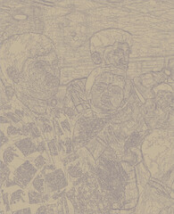 Abstract textured background with subtle pastel colors and a distressed vintage paper effect