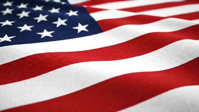 Waving American Flag Close-Up - A Symbol of Freedom and Patriotism. - Powered by Adobe