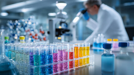 Scientist conducting research in a laboratory setting.