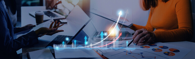 business finance technology and investment trading trader investor. Stock Market Investments Funds and Digital Assets. businessman analyzing forex trading graph financial data.