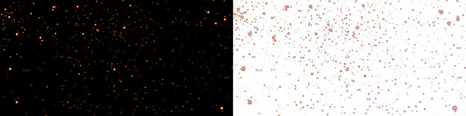 Sparkling gold and rose gold glitter overlay on contrasting black and white backgrounds, perfect for enhancing designs and adding a touch of elegance and glamour to various projects