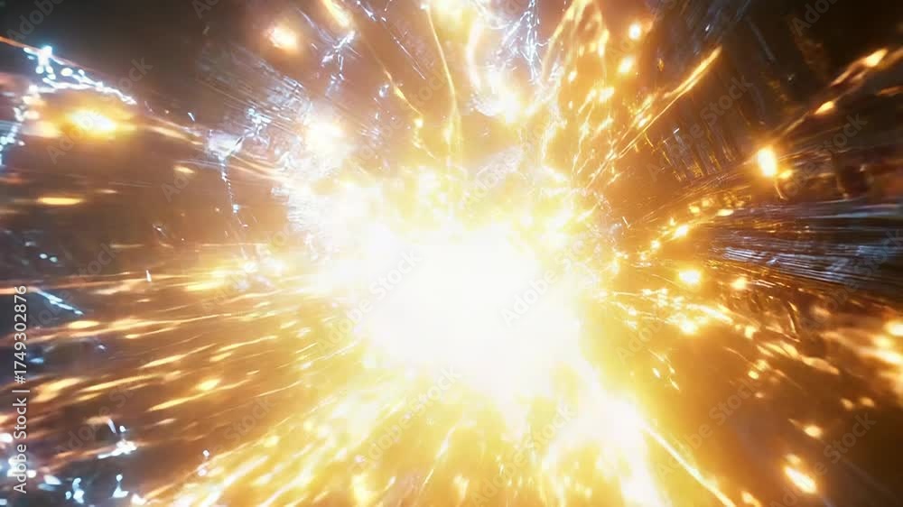 Poster abstract tunnel generating energy and light particles