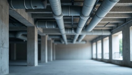 Worker aligning large industrial pipes in factory setting