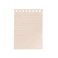 Beige lined notebook note with top perforation, clean and minimal, delivered as PNG with transparent background. Great for planners, journaling, neutral stationery sets, social posts