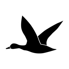 Obraz premium Flying duck svg cut file. Isolated vector illustration.