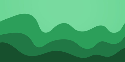 Abstract green wave vector design illustration for web banner background pattern. Abstract background.