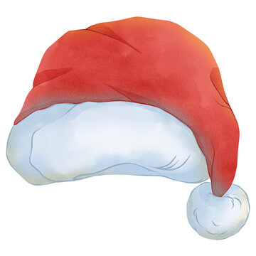 Winter Hat Merry Christmas Watercolor Clipart