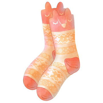 Socks Merry Christmas Watercolor Clipart