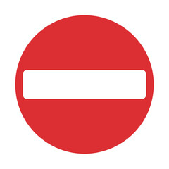 No entry symbol isolated, transparent background
