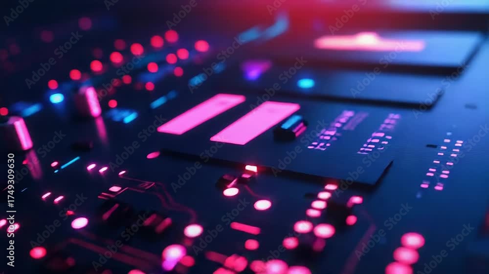 Wall mural electronic circuit board showing data processing technology