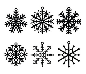 set of snowflake diy ornament template