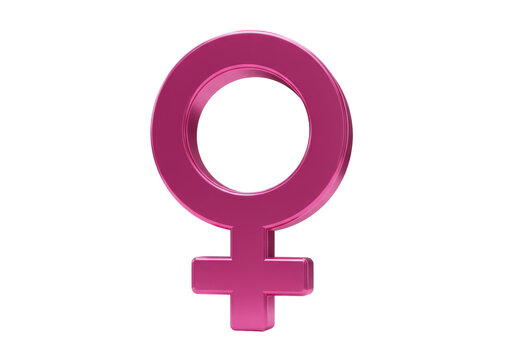 Shiny pink female gender symbol isolated PNG, feminism and women s health concept for graphic design and social media use