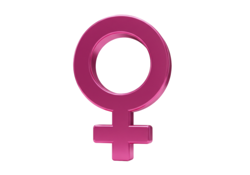 Shiny pink female gender symbol isolated PNG, feminism and women s health concept for graphic design and social media use - Powered by Adobe