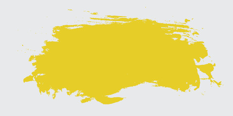 Yellow brush stroke texture abstract painted element perfect for backgrounds and design accents isolated on white. EPS vector illustration