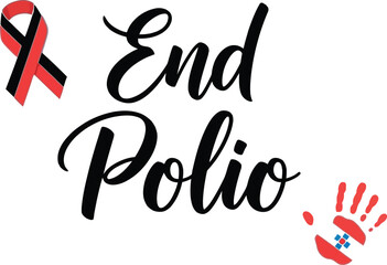 Vector art of end polio concept with vaccine and earth