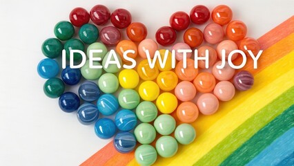 Colorful Heart of Marbles and Rainbow Ideas for Creativity and Joy