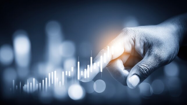 Business growth action digital market image of data analysis professional environment close-up viewpoint technology concept