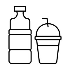 waste plastic line icon