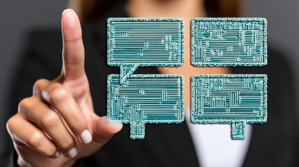 Digital communication strategies corporate environment infographic display modern office engaging perspective innovation in tech