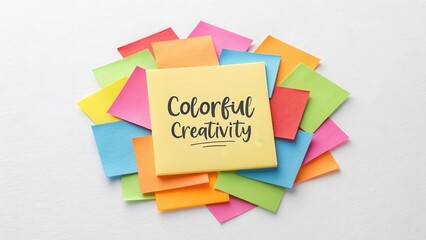 Colorful Notes and Creative Message on a White Background
