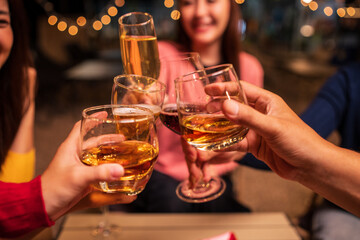 man and woman toasting with champagne