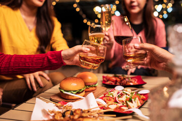 couple celebrating with champagne