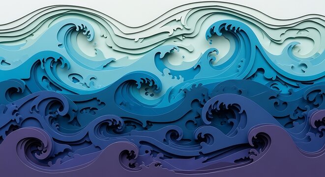 Abstract Ocean Wave Art A Stunning 3D Illustration of Coastal Waters and Marine Textures