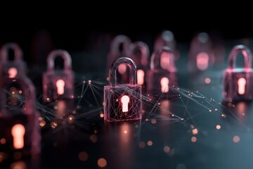 Digital Secure Locks with Glowing Network Connections