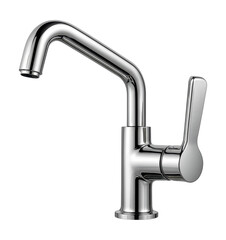 Side-lever faucet with a swivel spout, perfect for a busy bathroom.