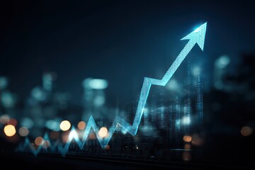Blue upward stock market graph represents modern financial growth