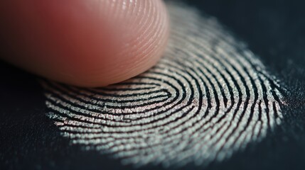 Examining fingerprint identification process forensic lab photography close-up analytical concept