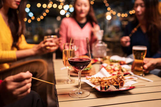young couple at restaurant