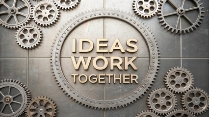 Creative Collaboration Inspiration with Gears and Text Design