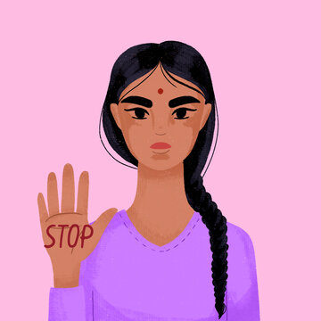 Hand raised in stop gesture illustrating rights equality and freedom