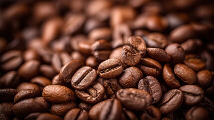 Fototapeta premium Brewing rich coffee beans cozy beverage photography warm ambiance close-up view aroma experience
