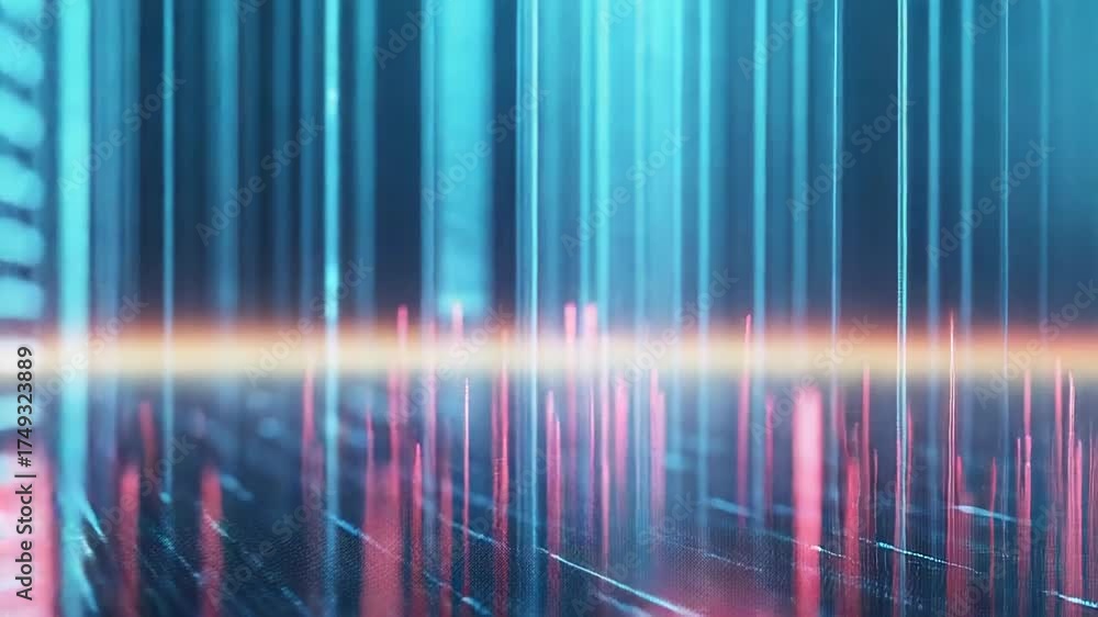Wall mural digital data network lines creating futuristic cyber landscape