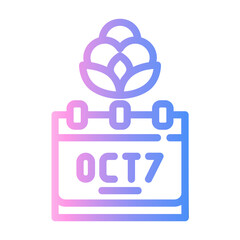 world cotton day Line Gradient Icon
