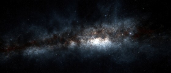 Fototapeta premium Long panoramic view of the galaxy with countless stars cosmic nebula space universe in breathtaking night sky